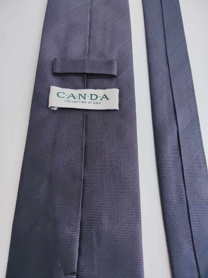 CRAVATTA CANDA C&A SETA SOIE REINE SEIDE KRAWATTE GRIGIO CORBATA UOMO - Imagen 2 de 4