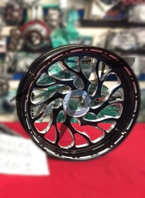 NINJA STOCK SIZE BLACK CONTRAST CUT HELLIAN WHEELS 12-20 KAWASAKI