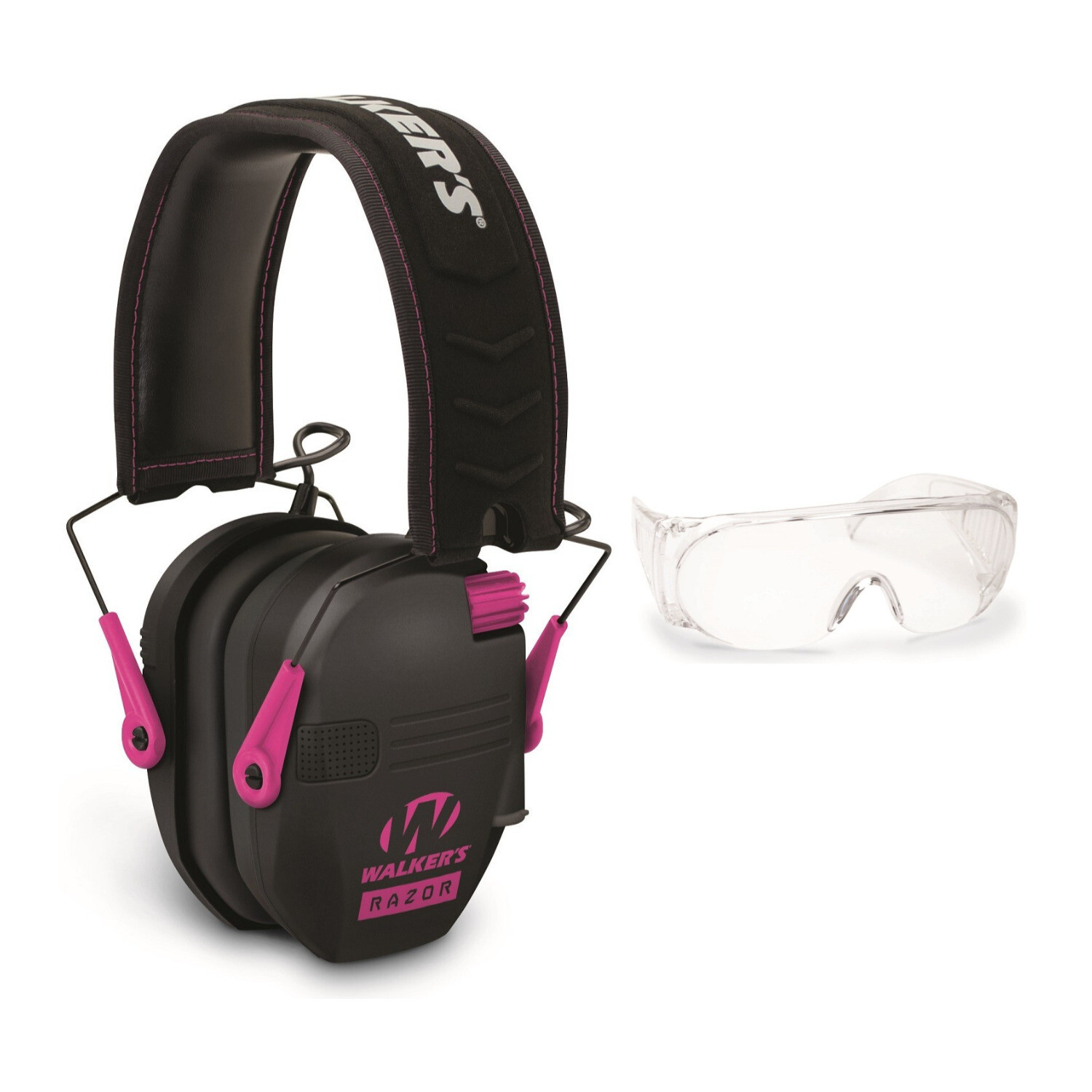 Набор для стрельбы Walkers Razor Slim Shooting Muffs с защитными очками OTG Розовый Черный