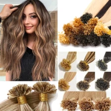 AAA+ Keratin Fusion Nail U Tip 1G Pre Bonded Remy Human Hair Extensions 16-24"
