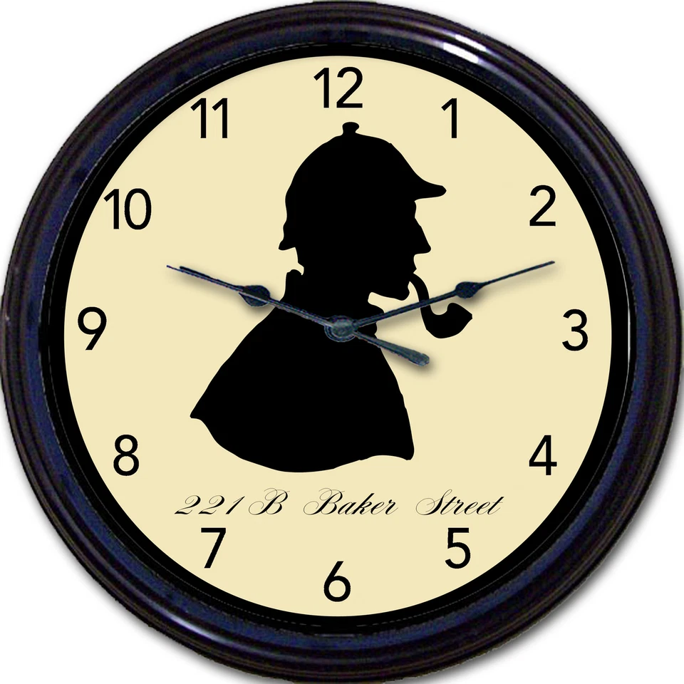 FUN AROUND THE CLOCK Sherlock Holmes 221 B Baker Street Wall Clock London UK Conan Doyle Watson New