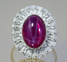 31.60 Ct 6 Rays Natural Red Star Ruby 925 Sterling Silver Ring For Men  Women