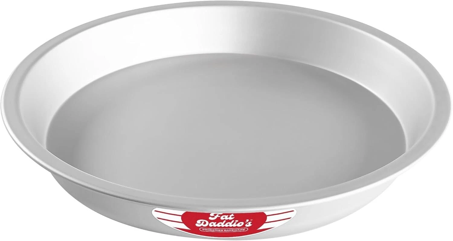 Fat Daddio's PIE-12 Anodized Aluminum Pie Pan 12 x 1.5 Inch Round Freezer Safe