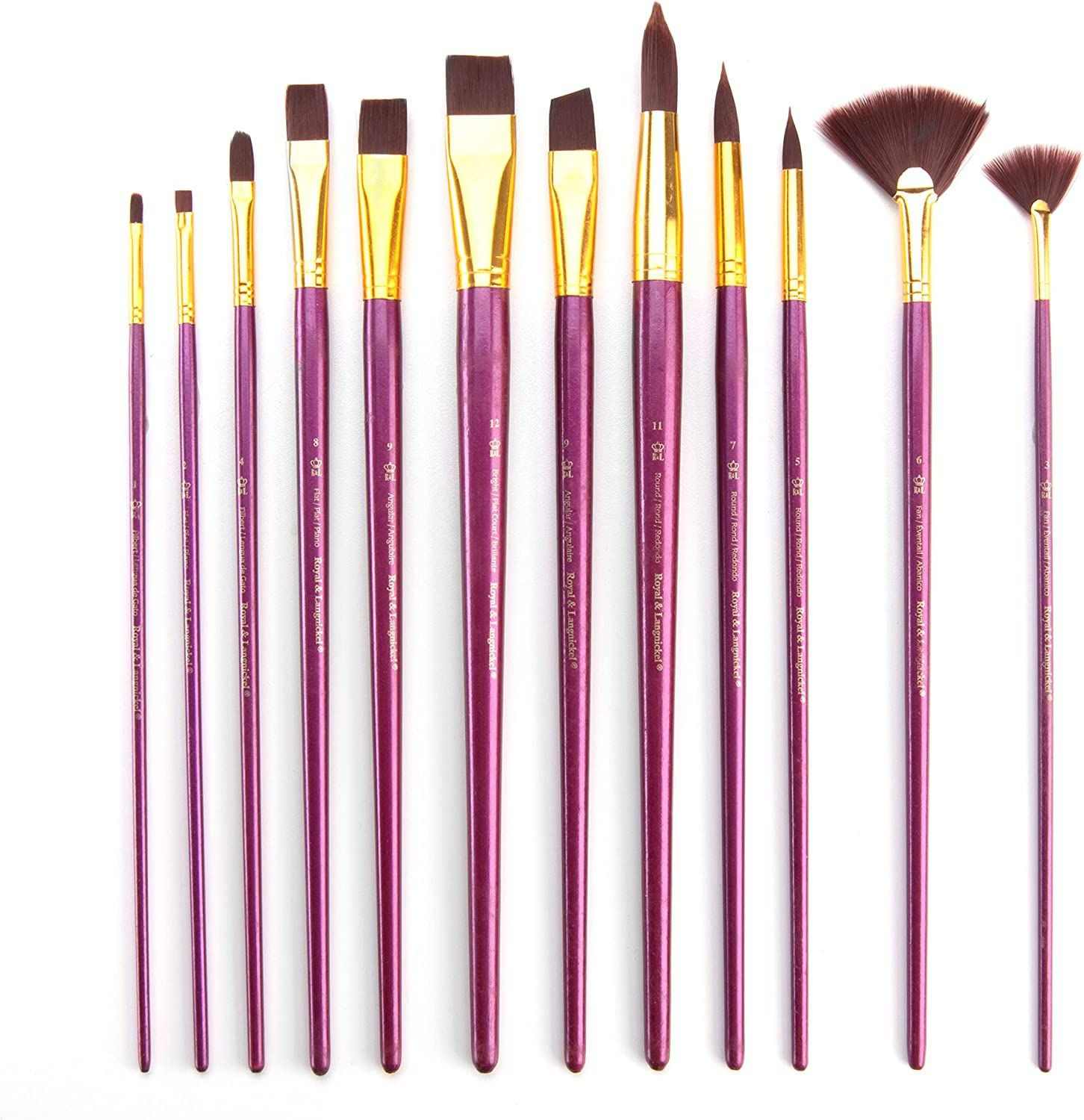 Royal and Langnickel RSET-9314 Long Handle Taklon Variety Brush Set - Various