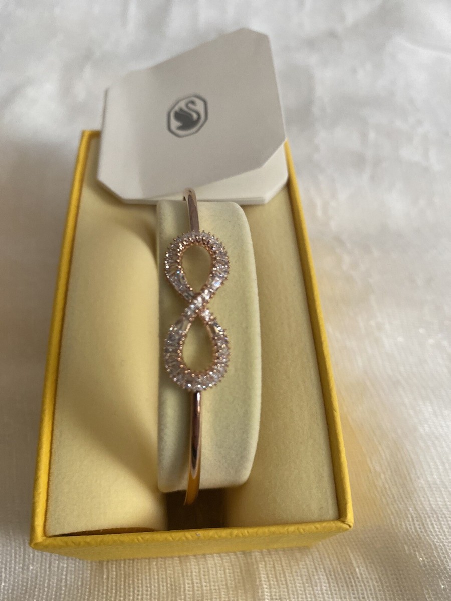 【SWAROVSKI】Hyperbola バングル 5679443 Hyperbola bangle, Infinity, White, Rose gold-tone plated