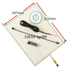 For USB Controller Kit 322mmX247mm 15" Inch 4 Wire Touch Screen Glass Panel 9