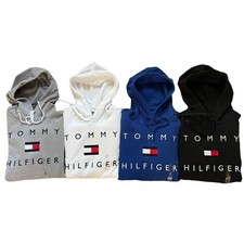 NWT Tommy Hilfiger Men's Chest Embroidered Logo Fleece Pullover Hoodie XS S M L