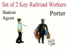 S scale Railroad Station Workers come Ready Painted 1/64 scale figure set