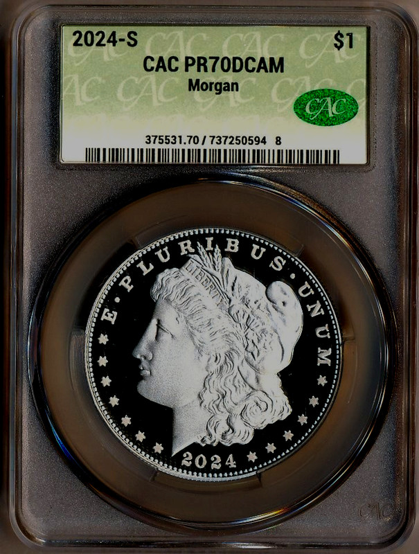 2024-S Morgan CAC PR70DCAM Silver Dollar Coin US Mint Commemorative Edition CACG