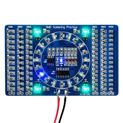 SMD SMT Soldering Practice PCB Kit LED Training Board DIY Soldering Skills Set 