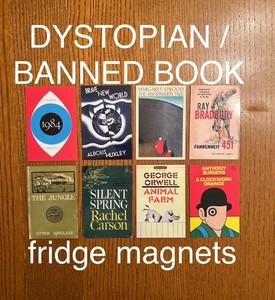 Banned Books FRIDGE MAGNETS dystopian novel literature
