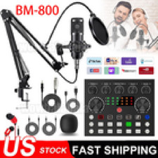 BM-800 Podcast Equipment Bundle Home Studio Recording Kit Music Mixer Headphones