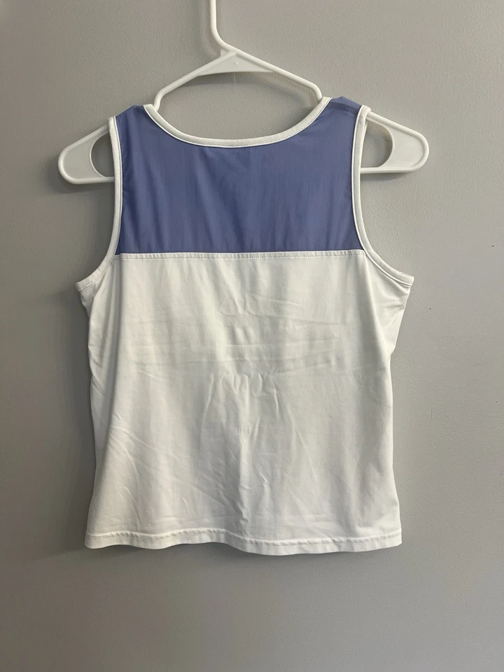 Camiseta sin mangas Kaelin Athleisure blanca con malla azul para mujer talla S Classiccore Preppy tenis Foto 2 de 4