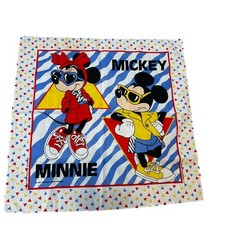 1989 Mickey Minnie Mouse J.A. Woronowicz Disney Handkerchief Bandana USA