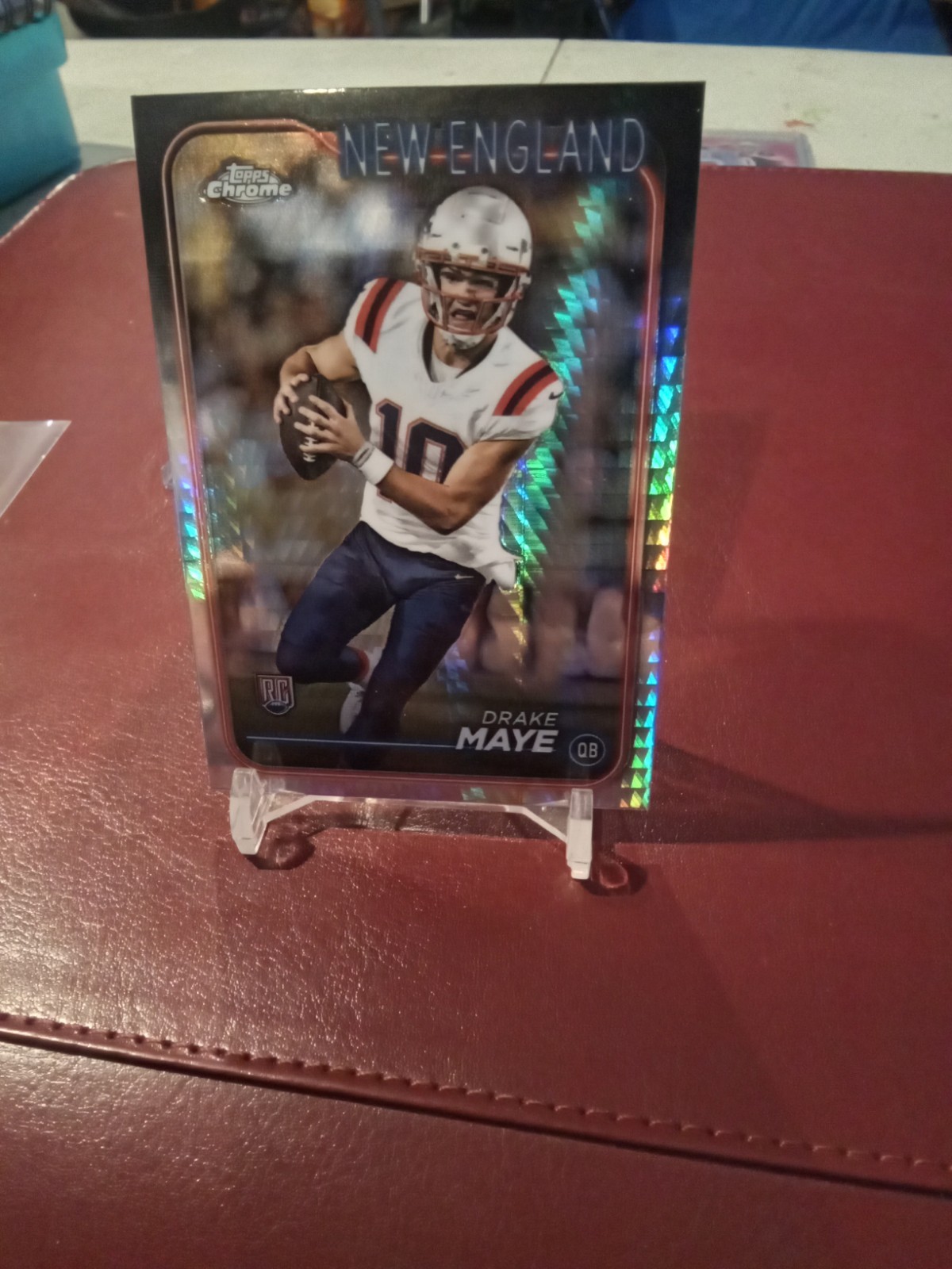 2024 Topps Chrome Drake Maye Rookie Prism Refractor #203 New England Patriots