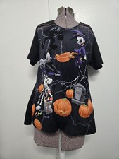 Disney Mickey Minnie Mouse Halloween Women's Medical Scrub Top Size Large