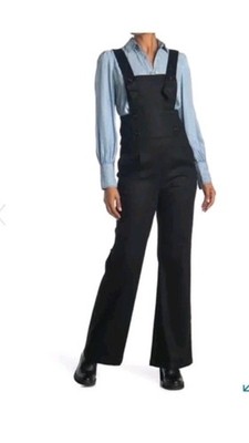 Frame Tux Noir Band Jumpsuit Black Denim  - Womens  SMALL