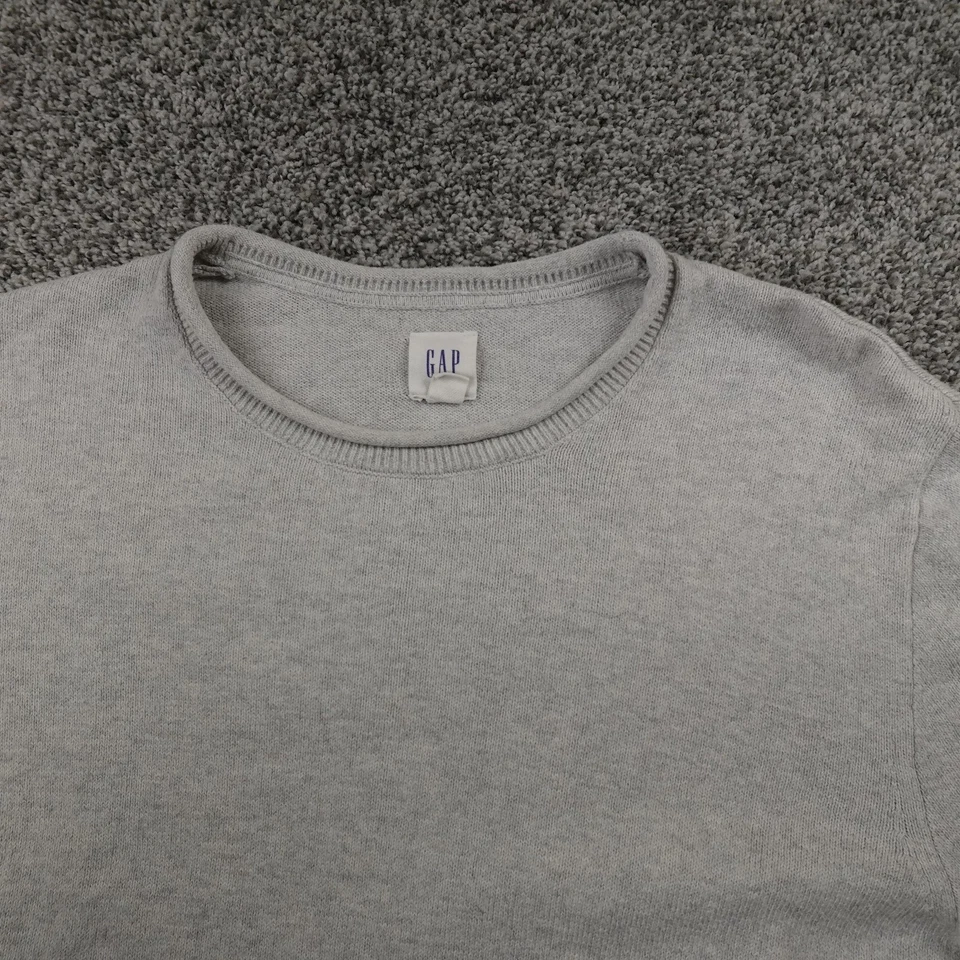 GAP Suéter Mujer M Gris Mármol Cuello Redondo Pullover Sudadera Tejido Informal Preppy Foto 3 de 4