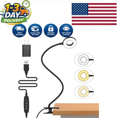 Energy-Efficient Clip-On LED Reading Light with Touch Control - Black 27.6''