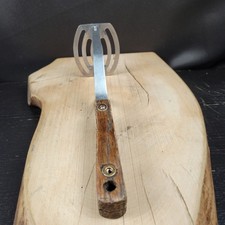 Vintage Ace Stainless Steel Potato Vegetable Masher With Wooden Handle USA
