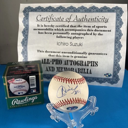 Ichiro Suzuki Autographed Baseball Signed with COA Seattle Mariners #51 HOF 2025