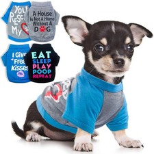 4 Pieces Dog Clothes for Small Dogs Boy Chihuahua Clothes Summer Pet Shirt Cu...