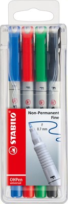 STABILO Folienstift OHPen universal wasserlöslich F 4er Set | STABILO OHPen