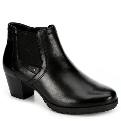 Medicus Womens Luna Leather Heeled Ankle Boot Shoes, Black, US 6.5