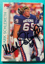 SIGNED MARK SCHLERETH 1992 PRO SET  FOOTBALL CARD AUTOGRAPH - REDSKINS