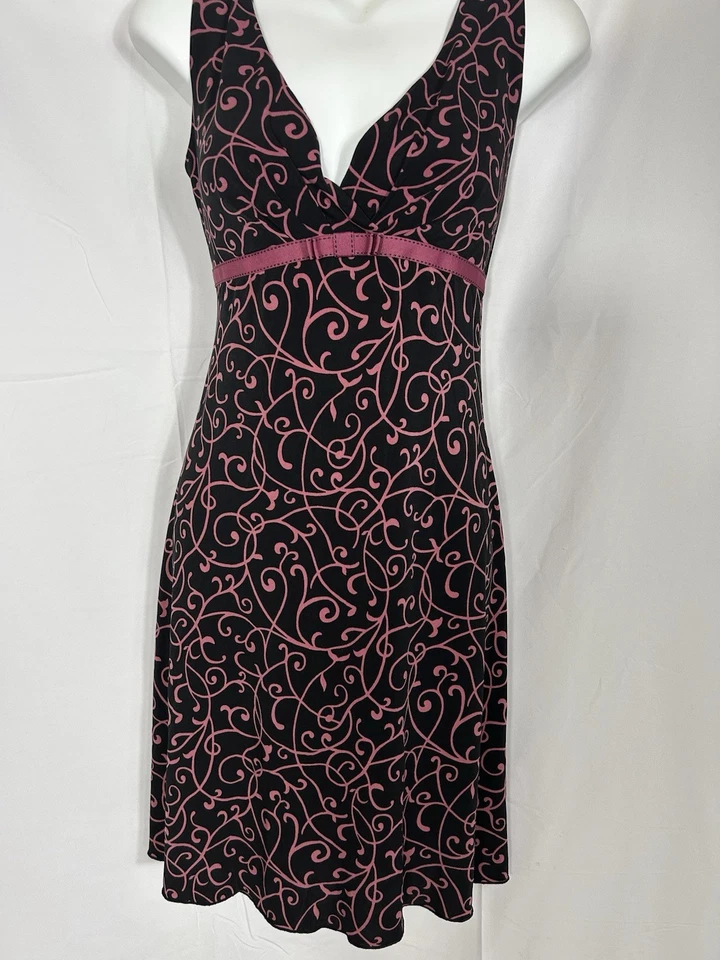 Vintage Y2K Babydoll Midi Dress Dark Floral Romantic Fairy Grunge Size M USA - Image 3 of 4