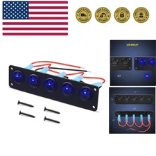 5 Gang 3 Pin Rocker Switch Panel Waterproof On-Off Toggle Switches for Car Ve...