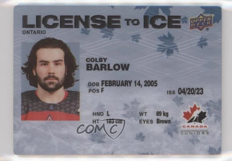 Colby Barlow trading card