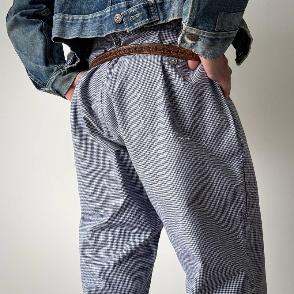 1950s Vintage French Workwear 'Chef' Striped Trousers - Image 2 of 4