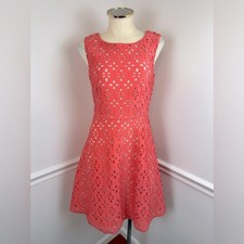 ADRIANNA PAPELL Sleeveless Coral Cutout A-Line Fit & Flare Spring Dress | Size 2