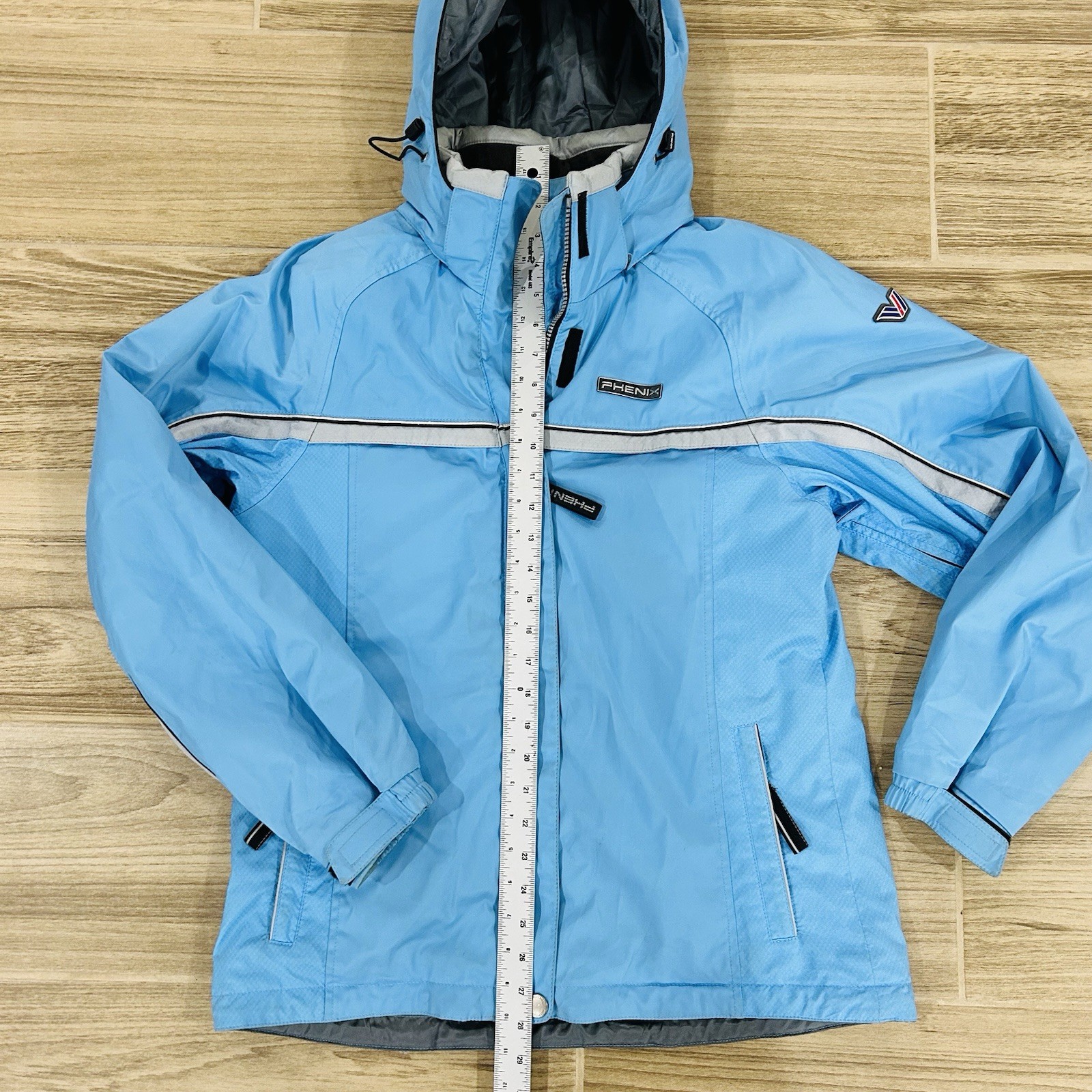 Phenix Ski Jacket US Womens size 8 Blue insulated removable hood Winter
