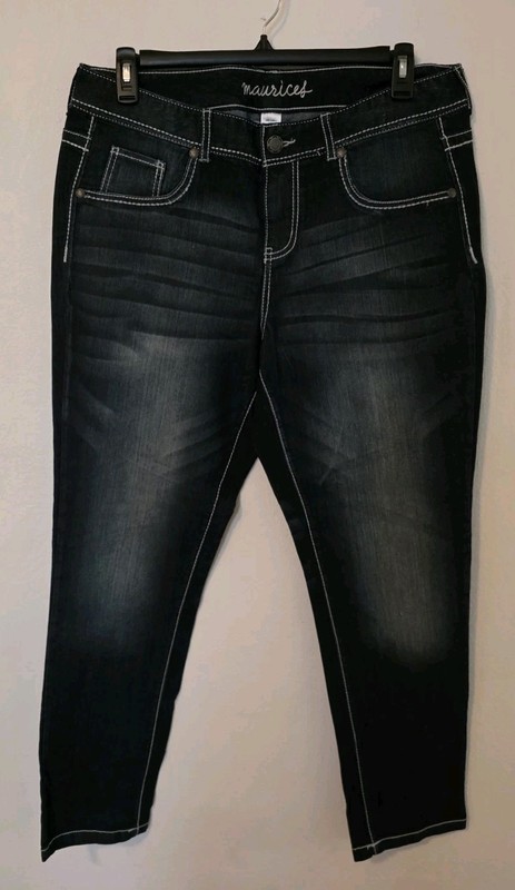 NEW Maurices Stretch White Stitch Super Soft Skinny Jeans Jeggings Size 18