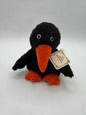 New Russ Home Buddies Tom Crow Plush Terry Cloth 5" Black Orange Autumn Fall Tag