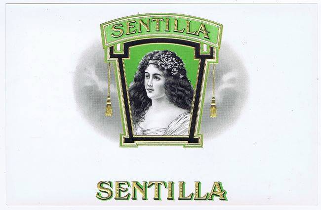 Sentilla, etiqueta original caja cigarros, mujer