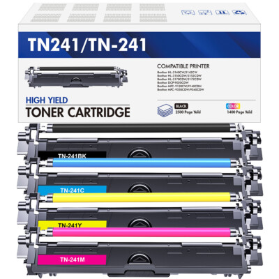 4x XL Kompatible Toner Für Brother HL-3142CW TN242bk TN246C