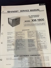 ORIG. SHARP XM-1900 XM1900 MONITOR Repair & Service Manual 1851 3793 *ORIGINAL*