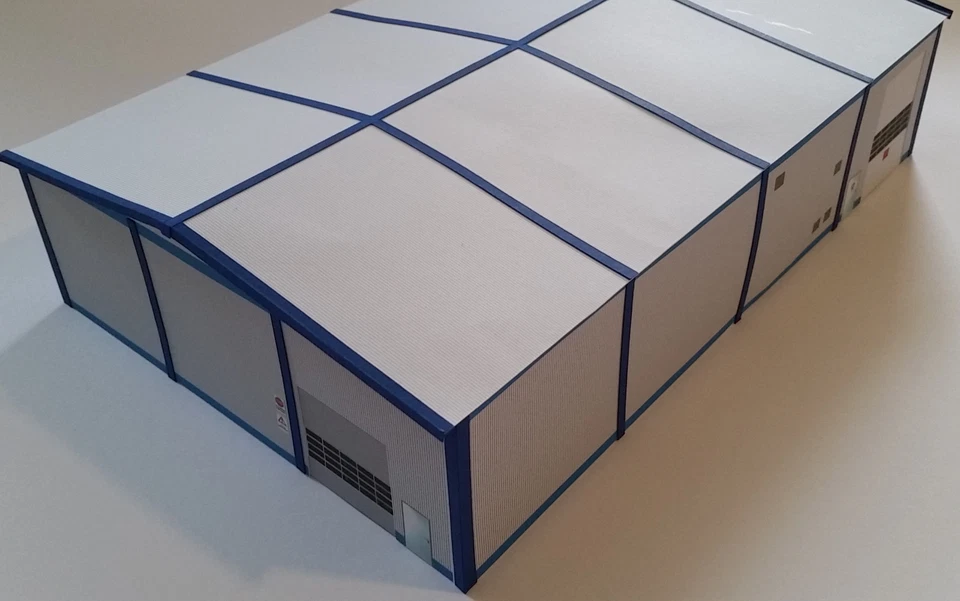 HO/1:87 Gewerbehalle /Industriehalle Werkhalle Kartonmodellbausatz - Bild 2 von 4