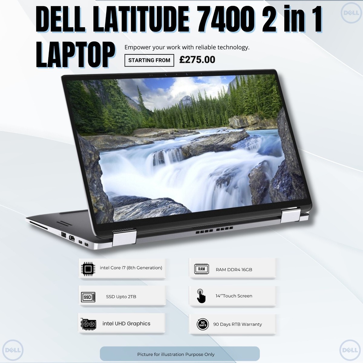 Dell Latitude 7400 2 in 1 Laptop Core i7 16GB RAM 512GB NVME SSD