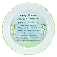 Abbey Gift Abbey & CA Gift Amazing Woman Pie Plate 10.5" Green