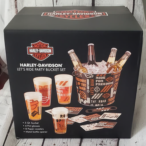 Harley Davidson 1970s Psychedelic Party Bucket Set