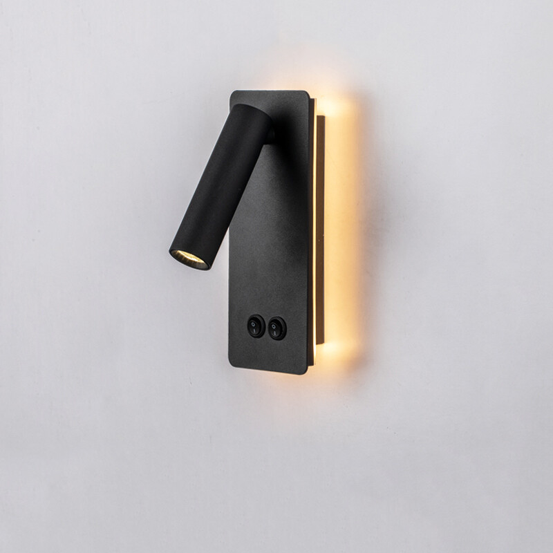 9W Swivel LED Wall Lamp Fixture Reading Bedside Light Adjustable On/Off ...