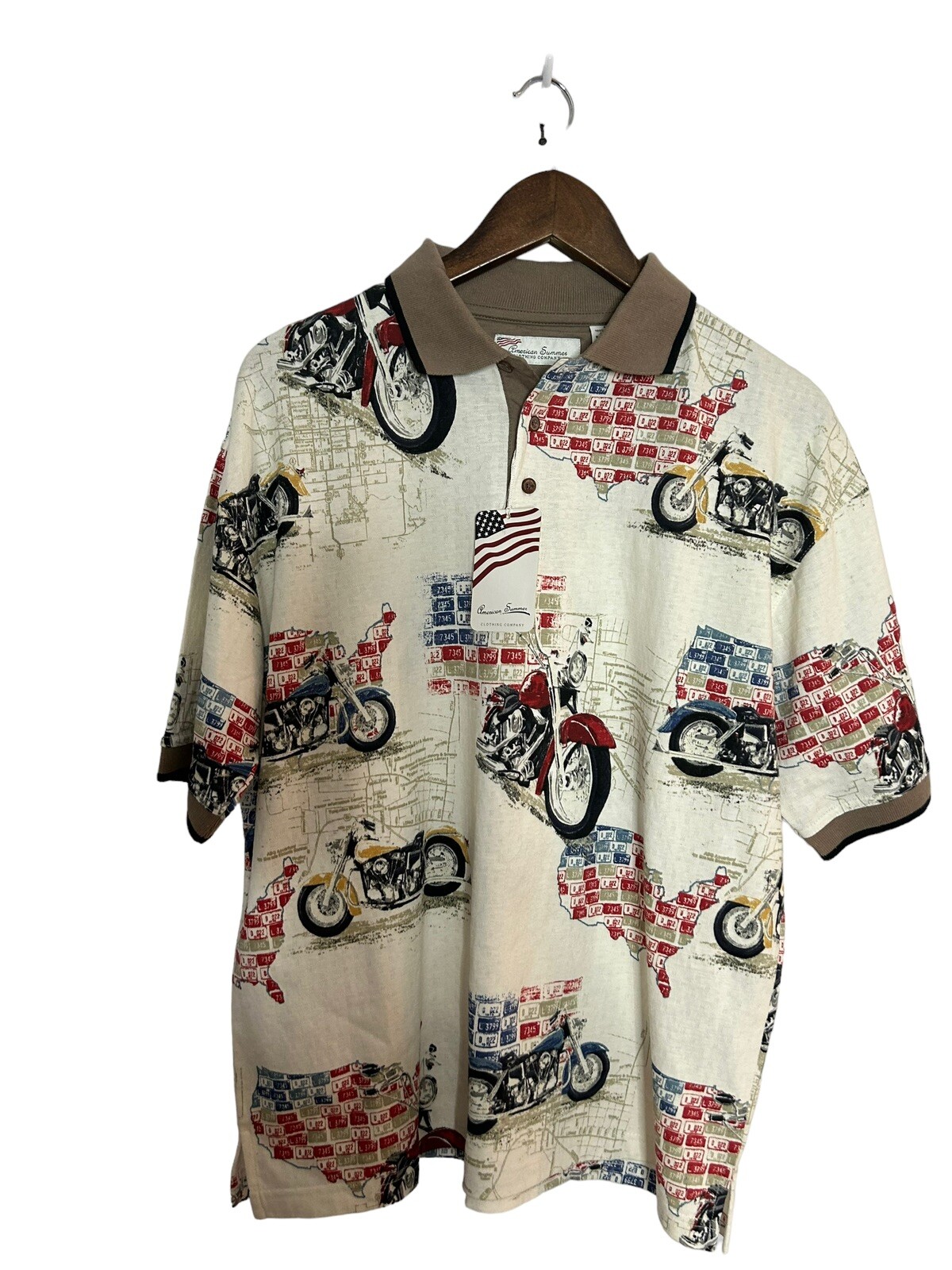 American Summer Clothing Co Mens Motorcycle Polo Shirt Size XL For Sale American summer clothing co mens motorcycle polo shirt size xl for sale