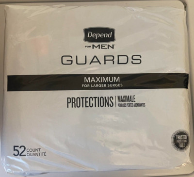 2 Pack Depend Guards for Men/Bladder Control Pads for Men, Maximum, 52ct Each