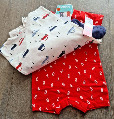 Boys Car Theme Rompers 3 Pack - 9 Months - Foto 5 di 5