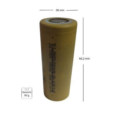 Li-Ion-Akku 3,7V Akku (Max. 4,2V) 5000mAh 65 mm x 26 mm