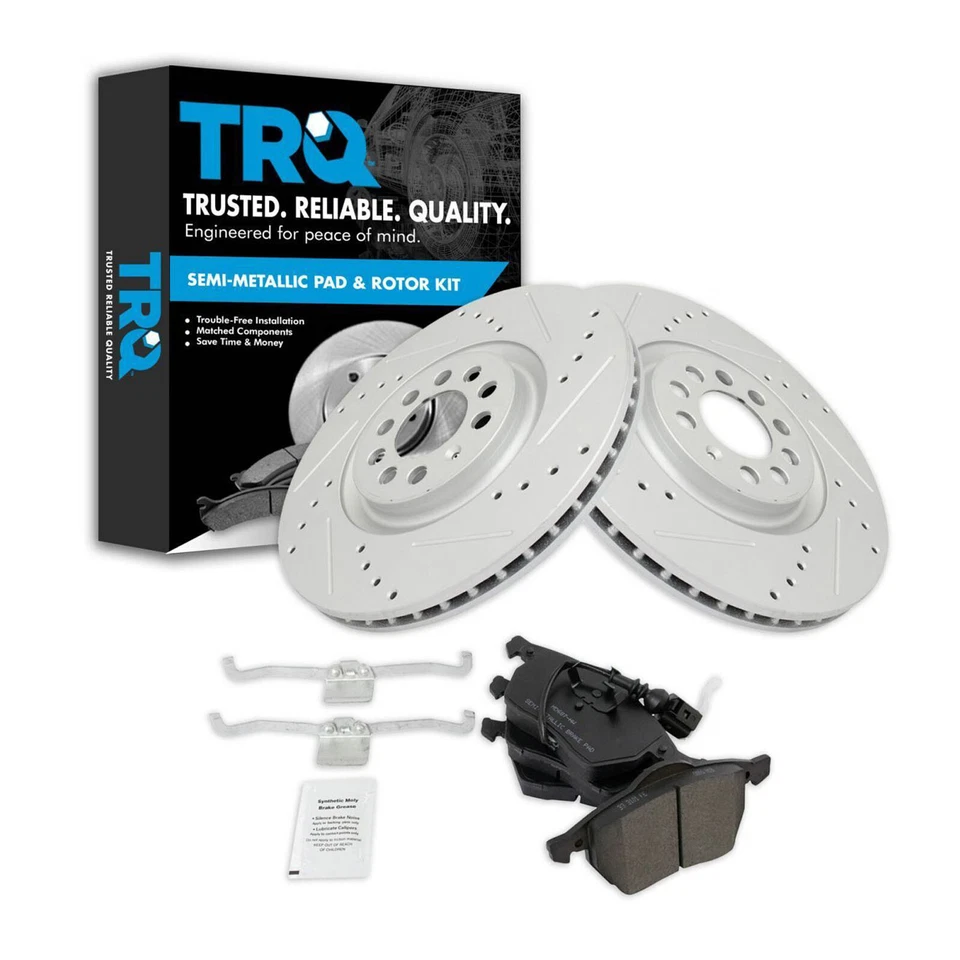 Nuevo kit de pastillas metálicas de rotor de rendimiento de freno delantero TRQ para Audi VW 2000-2006 Foto 2 de 4